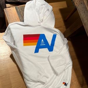 Aviator Nation white original logo hoody, size medium. Very soft